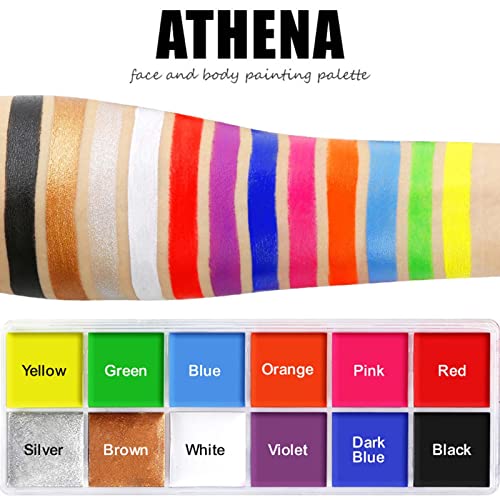 Tinta clássica de rosto e corpo a óleo fluorescente de Halloween 12 cores para festa cosplay anivers