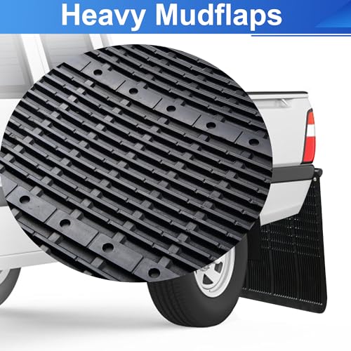 Image of 2 inch Hitch Mounted Mud Flaps 00108 Mud Flaps for Trucks Heavy Duty Adjustable Height and Width, Fits Most Types of Vehicles, Protects Trailers from Scratches and Dirt