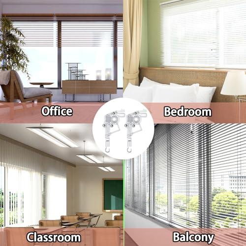 Blind Tilt Mechanism for 2\" Horizontal Window Low Rail Wand Tilter with 7/32\" Hexagon Shaped Gear Hook Connection, Low Rail Blinds Accessories for Wood or Faux Wood Blind Replacement Parts (2 Pack) - Thumbnail 5