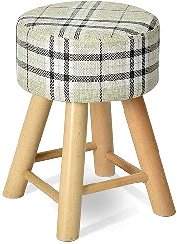 Taburete Plegable Taburete Plegable Zapatero de Madera Maciza Taburete tapizado Reposapiés Taburete de tocador/Taburete de Maquillaje Silla de Comedor Asiento pequeño Reposapiés Si