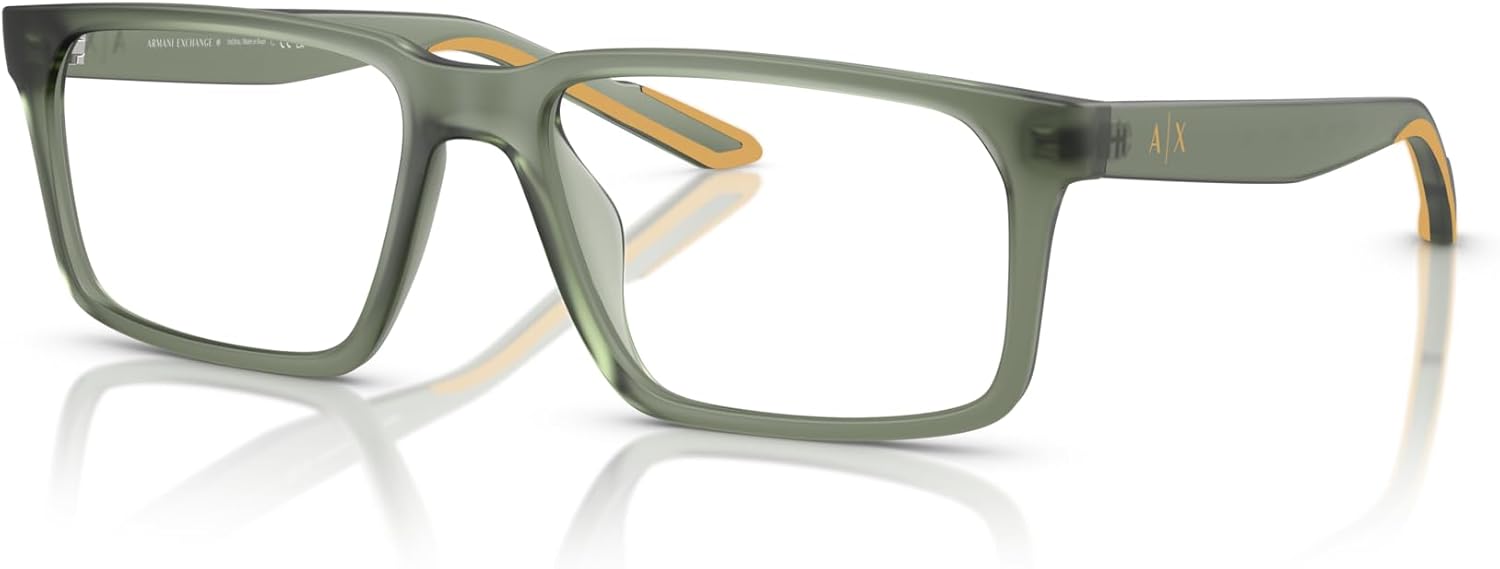 Armani Exchange mens Ax3118u Universal Fit Rectangular Prescription Eyewear Frames