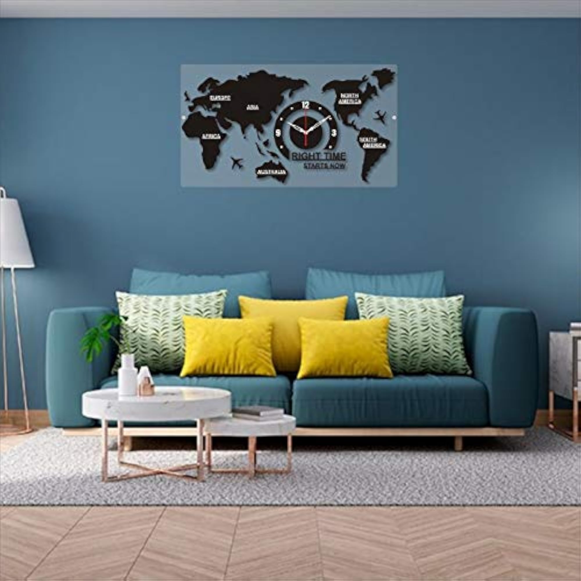 Acrylic Stylish Fancy Wall Clock, Map Design