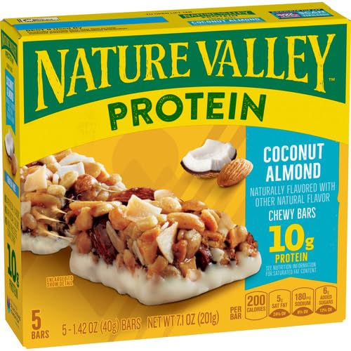 Image of Nature Valley Protein Chewy Snack Bars, Coconut Almond, 5 Bars, 7.1 oz