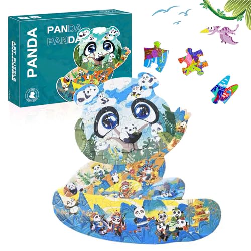 Panda Puzzle Kinder,Besondere Puzzle,Jigsaw 90 Teile,Witzig Kinder Geschenk,Tier ab 3 4 5 6 7 8 9 Jahren für Jungen Mädchen