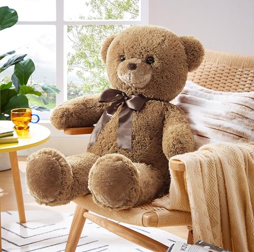 YunNasi Riesen Teddybär XXL 90cm Plüschbär groß Kuscheltier Stofftier,Braun