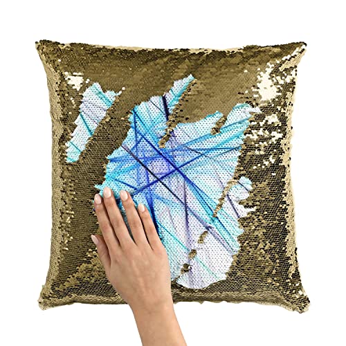 Coussin sequin paillettes doré pour dynamiser un canapé terne
