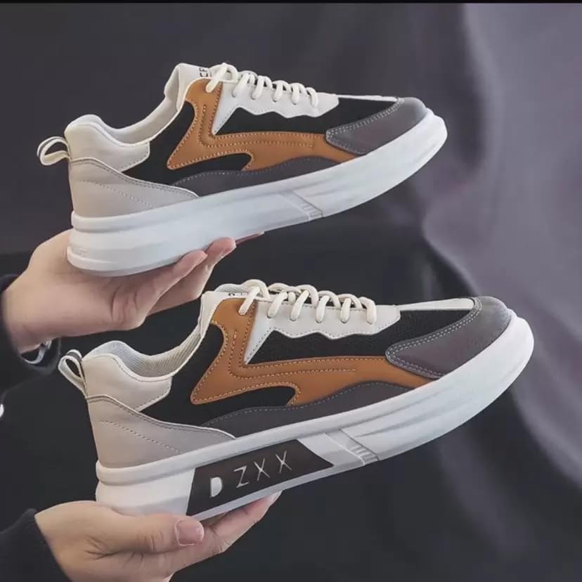 Image of Casual Sneakers Colour Full Block Shoes for Boys and Men Sneakers for Men (Brown)