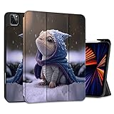 MEEgoodo for iPad Air 5th Generation Case 2022 / iPad Air 4th Generation Case 2020 10.9 inch with Pencil Holder, Kids Tablet Cases with Trifold Stand Protective Soft TPU Cover, Cute Dragon Cub