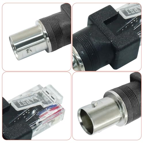 Adaptador Conector BNC a RJ45 4 piezas Negro miniatura 4
