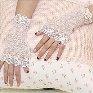 Fishnet -handschoenen Half Finger Fishnet -handschoenen – Sexy Fashion Dance Long Fingerless Gloves Lace Mesh MaTt – For…