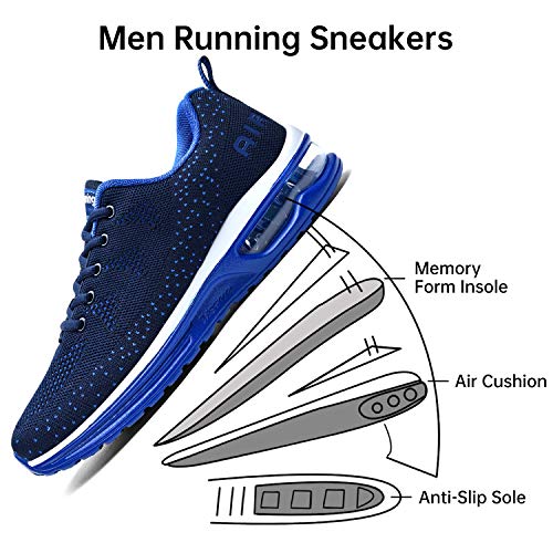 Mehoto Mens Air Running Sneakers, Men Sport Fitness Gym Jogging Walking Lightweight Shoes, Color Darkblue, Size 7 #TOP4