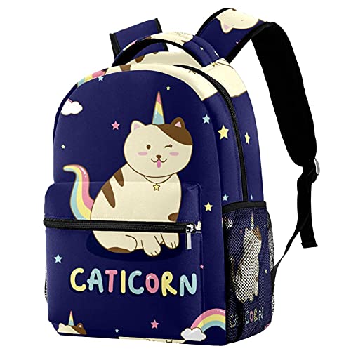 Sac à dos chat arc-en-ciel parfait pour les sorties scolaires et voyages en famille