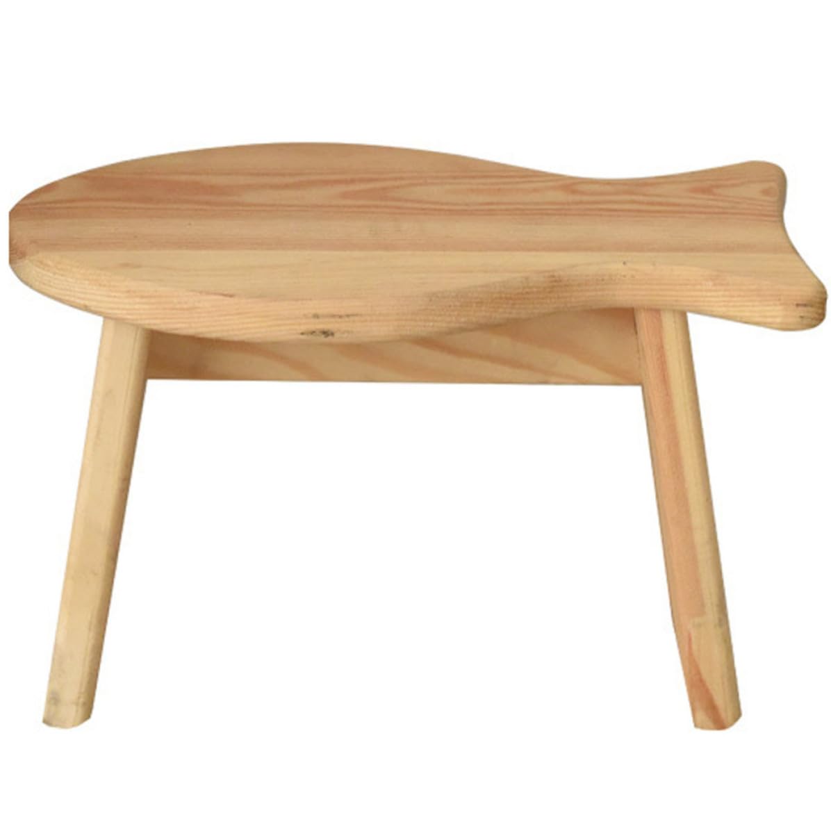 Taburete portátil de madera pequeño: banqueta infantil de pez para salón y baño