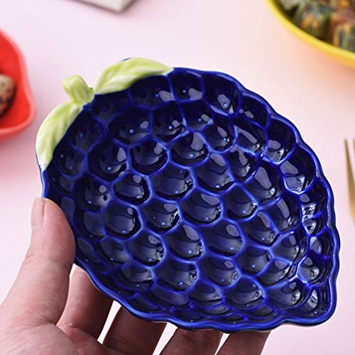 Luxshiny Cutlery Tray Dried Fruit Dish Fruit Shaped Bowls Ceramic Grape Plate Bowl Dessert Bowl Porcelain Dried Fruit Serving Platter Candy Nut Bowl for Snacks Fruit Salad Dinner Bowls Jewelry Tray