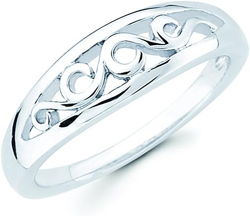 Boston Bay Diamonds .925 Sterling Silver Wide Fashion Band Ring - Choice of Style