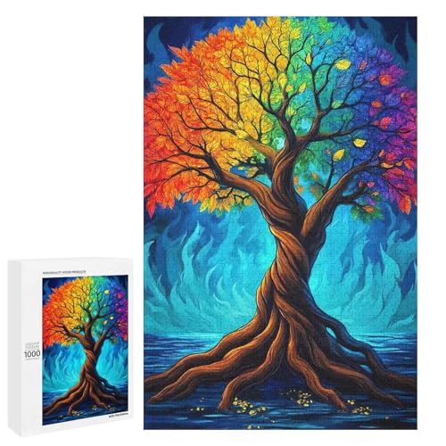 海辺の虹の木ジグソーパズル パズル レジャー 子供/大人用 減圧 誕生日プレゼント 贈り物 パズル 初心者向け ギフト 誕生日 クリスマス 1000 PCS