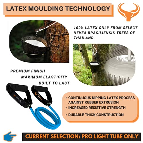 Image of BULMARC Resistance Tube /Bands for Exercises Set with Foam Handle, Featuring eBOOK with 45+ Exercises for Full Body Workout /Toning Tube for Exercise Door Anchor Optional