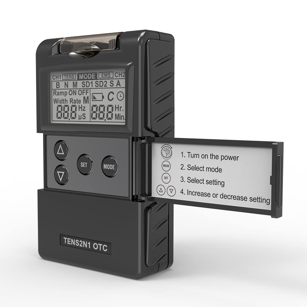 Therapist’s Choice TENS Unit and EMS Muscle Stimulator ComboOTC TENS Device with Accessories,Black — Amazon image 3