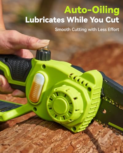 Mini Chainsaw Cordless, 8 Inch & 6 Inch Electric Chainsaw Battery Powered, 1000W Brushless Handheld Power Chain Saw with 2 Batteries, Small Tree Saw for Branch Trimming Wood Cutting - Image 5