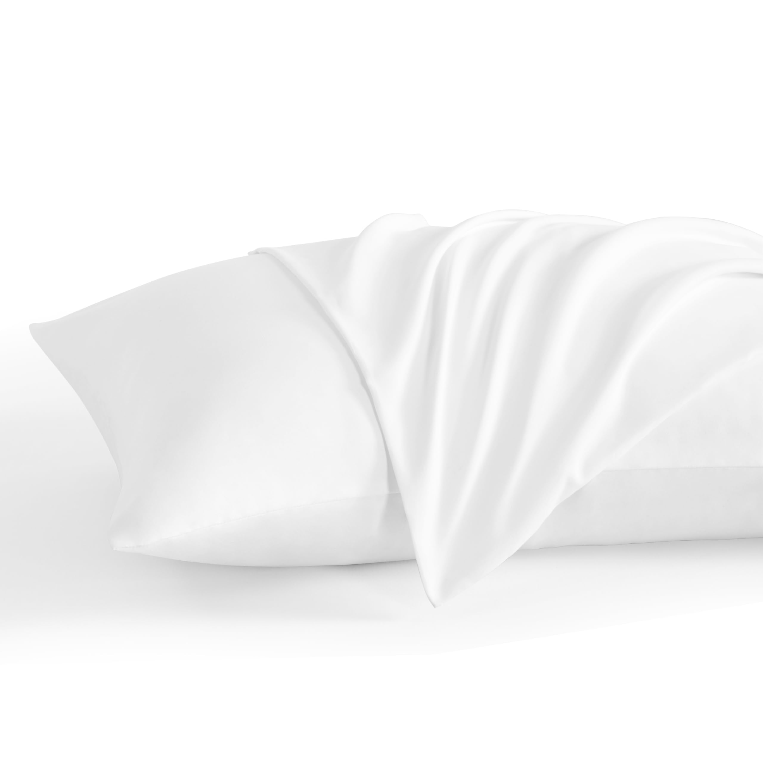 Standard Pillow Cases Set of 2, 2 Pack Brushed Microfiber 20x26 Pillow Cases, Soft, Wrinkle, Fade, Stain Resistant White Pillow Cases with Envelope Closure, 20x26 Inches, White