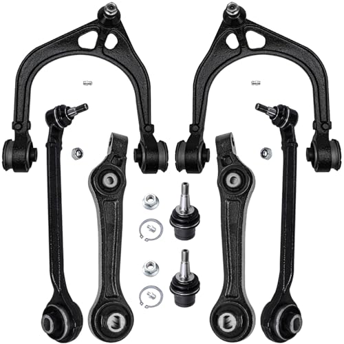 Image of Detroit Axle - RWD Front End Suspension Kit for Chrysler 300 Dodge Challenger Charger Magnum, 2 Lower Control Arms 2 Lower Ball Joints 4 Control Arms w /Ball Joint Replacement - 8pc Set