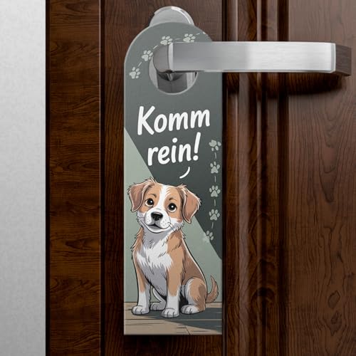 Hund Komm rein Bleib draußen Türhänger für Hundeliebhaber lustiger Spruch für Hundeliebhaber-Türschild