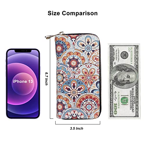 Image of Cellphone Wallet for Women Dual Zipper Long Purse with Removable Wristlet