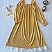 Womens Victorian Nightgown Long Sleeve Soft Sleepwear Princess Cute Lace Ruffle Lounge Dress Vintage House Dress Yellow