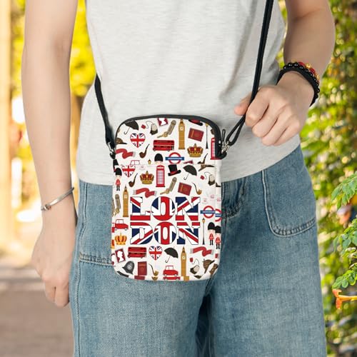 LEVLO London Travel Crossbody Bag England Trip Souvenir Gift UK London Travel Shoulder Bag UK Vacation Merch4