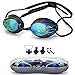 Swimming Goggles ,Triathlon Glasses Anti Fog Shatterproof UV Protection,No Leaking with Silicone Nose Clip Ear Plugs and Protection Case Swimming Goggles Suit for Men Women Kids-Best Swim Goggles