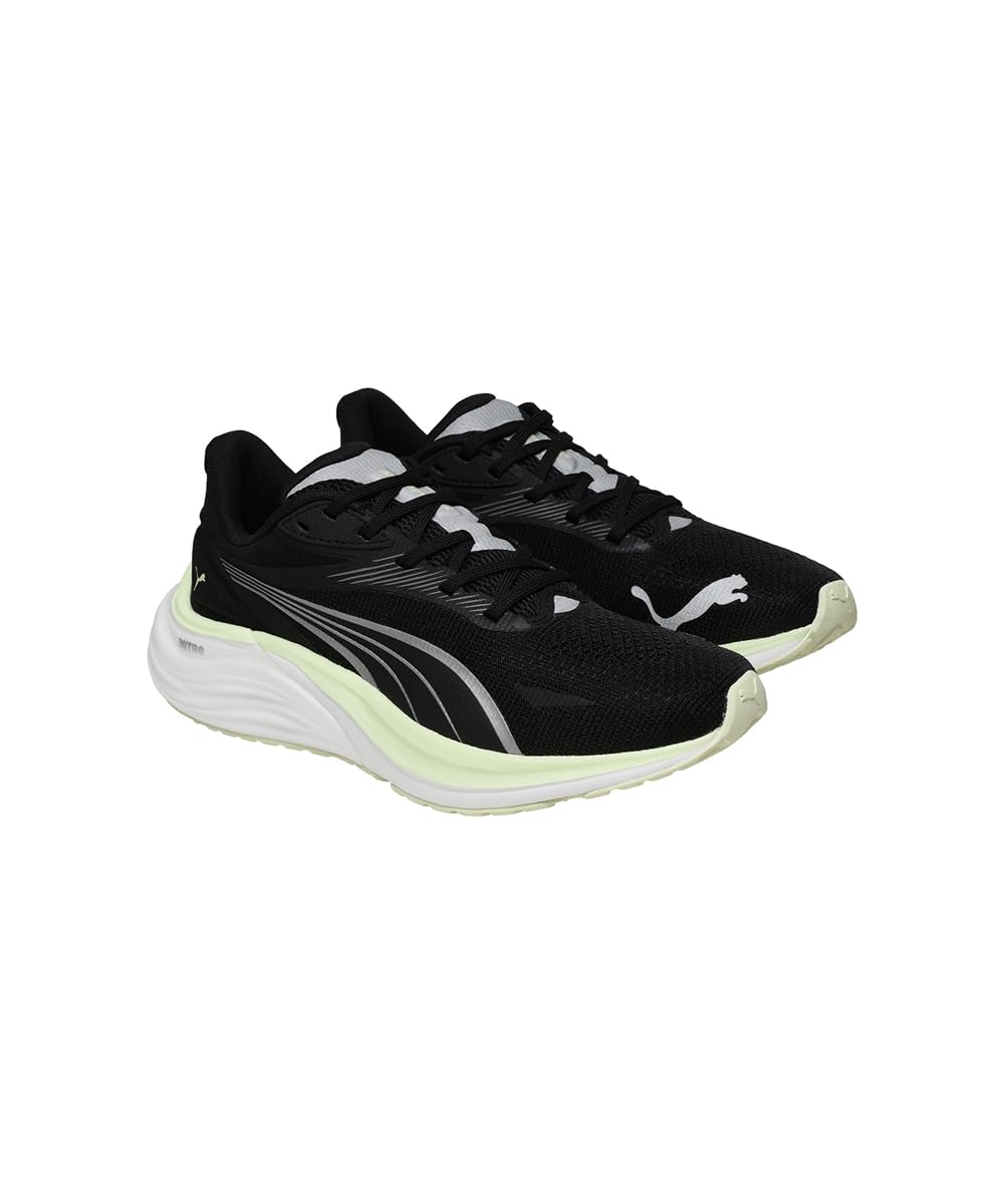 PUMA Damskie buty do biegania szosowego Electrify Nitro 4 WN, czarne jabłko Spritz-Vibrant Blue, 40 UK, Puma Czarne jabłko spritz żywy niebieski, 40.5 EU
