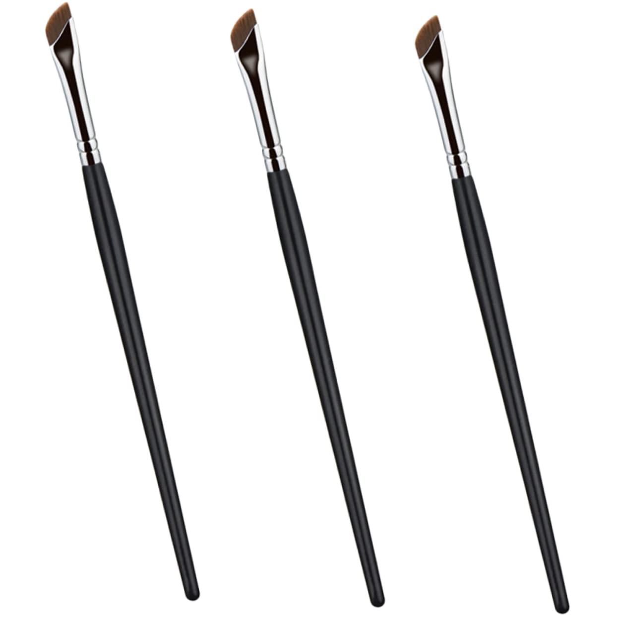 Healeved Mini Eyeliner Brush Set 3 Piece Set for Eyebrow Eye Shadow and Concealer Travel Size Makeup Tools