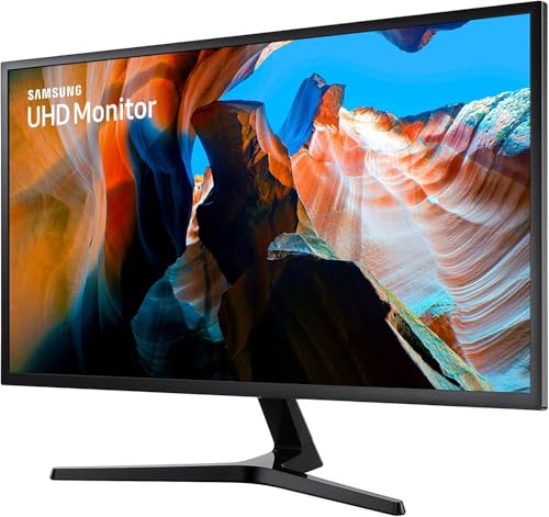 Image of SAMSUNG 32 inch ViewFinity UJ59 Series Monitor, 4K UHD (3840x2160) Display, 60Hz, 4ms, AMD FreeSync, HDMI /Display Port, Eye Saver /Flicker Free Mode, Dark Gray /Blue, with MTC HDMI Cable