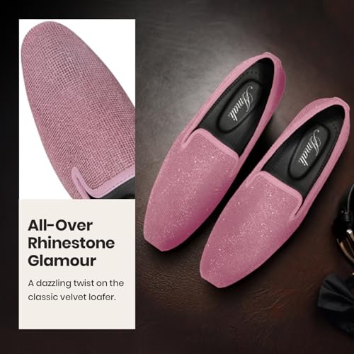 Image of Amali Men's Embellished Velvet Tuxedo Loafers, Smoking Slippers | Velvet slip-on smoking slippers with embellished upper for tuxedos, weddings and formal occasions