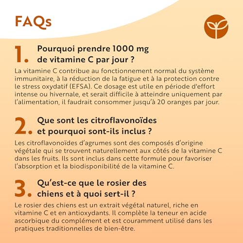 Vitamine C 1000mg - Cure de 6 Mois, 180 Comprimés Vegan - Contribue à réduire la Fatigue, au Fonctionnement Normal du Système Immunitaire et à la Formation de Collagene - Vitamin C - Nutravita – Image 7