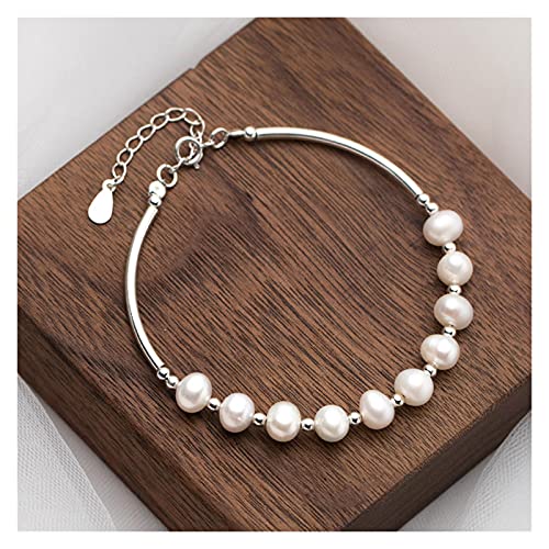 Bracelet perle naturelle s925 anti-ternissement pour poignet femme 16.5cm