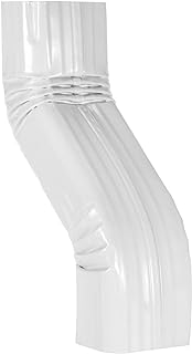 Downspout Leader Gutter Offset 2x3 White (Gloss) Aluminum .[Offset = 3"/A-Style],（2x3 A Elbow） (2x3 A-Style Elbow)