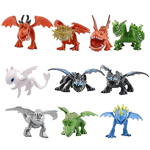 Dragons Mystery 10PCS unids Modelo de Personaje Cómo Entrenar Dragon Master, uguete Dibujos Animados para niños, Favoritos de Fiesta para Chicos y Niños