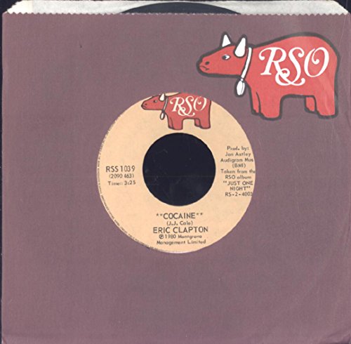 Eric Clapton: Cocaine / Tulsa Time 7" 45 VG++ Canada RSO RSS 1039
