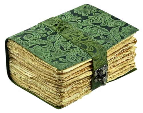 400 Page Leather Journal - Antique Handmade Deckle Edge Vintage