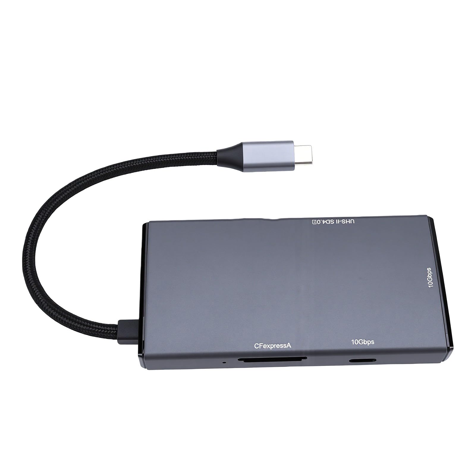 Fabater Adaptador Multipuerto Hub USB C con Lector de Tarjetas 5 en 1 para Uso Simultáneo, Concentrador de Aluminio Duradero para Creadores de Contenido Profesionales