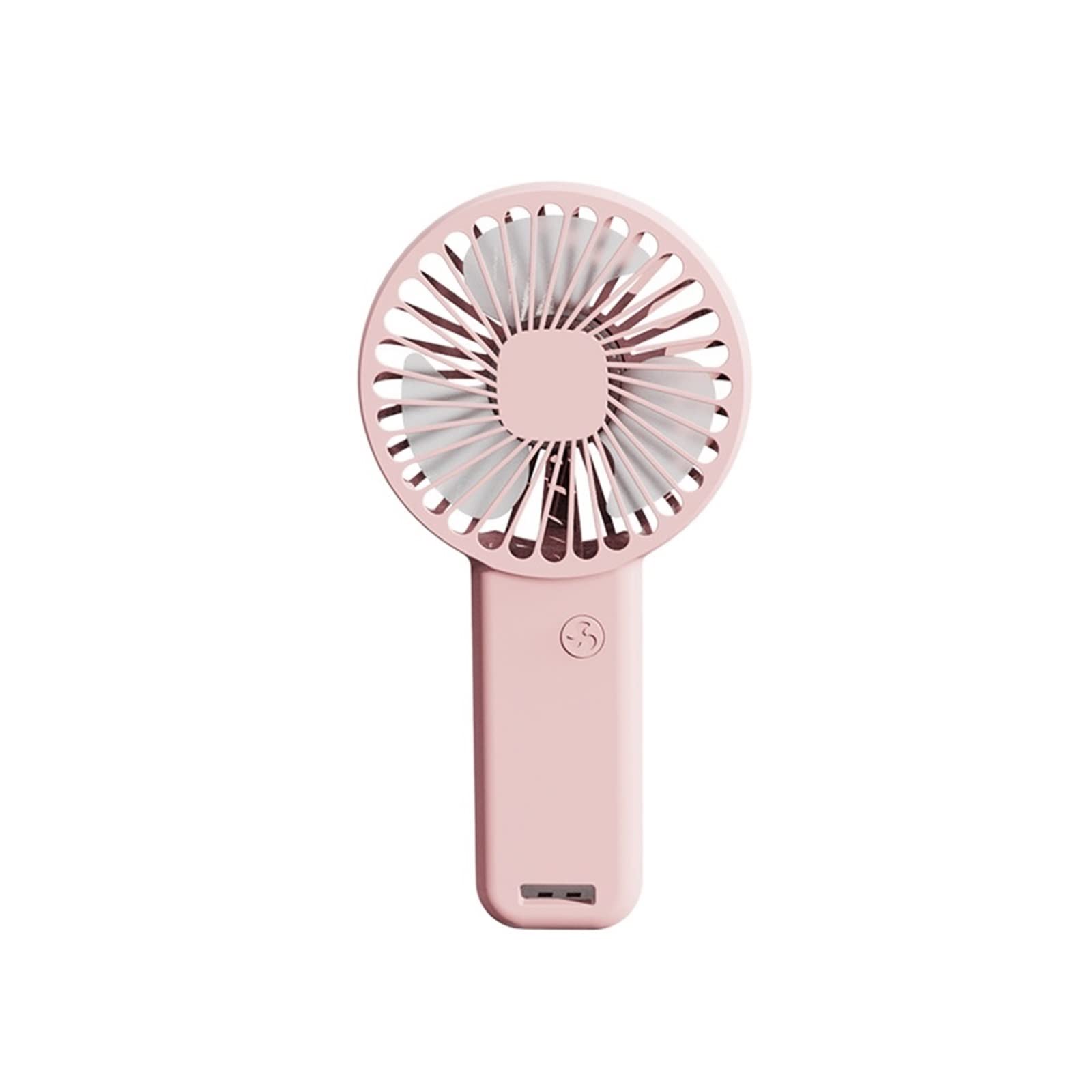 Ventilateur portable USB rose 31x96x185mm avec support téléphone