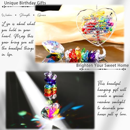 Ornalrist 80th Birthday Gifts for Women Glass Suncatcher 80 Years Old Gift — view 3