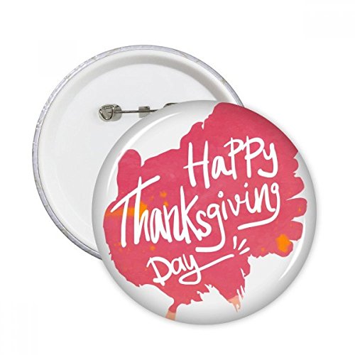 Pins badge rose aquarelle de Thanksgiving ornement vêtement M