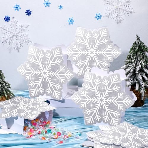 Kolldenn 12 Pcs Glitter Snowflake Bags