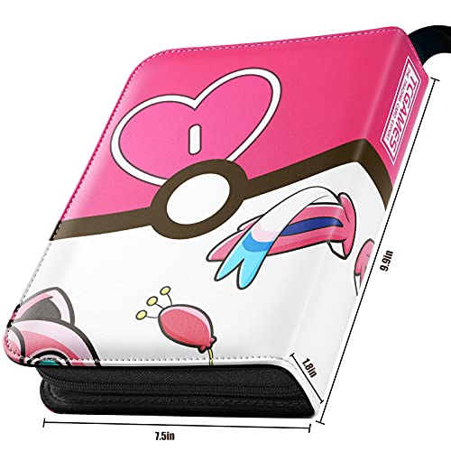Tcgames Card Binder 4-Pocket, 440 Pockets Card Holder With 55 Sleeves Pink #TOP1