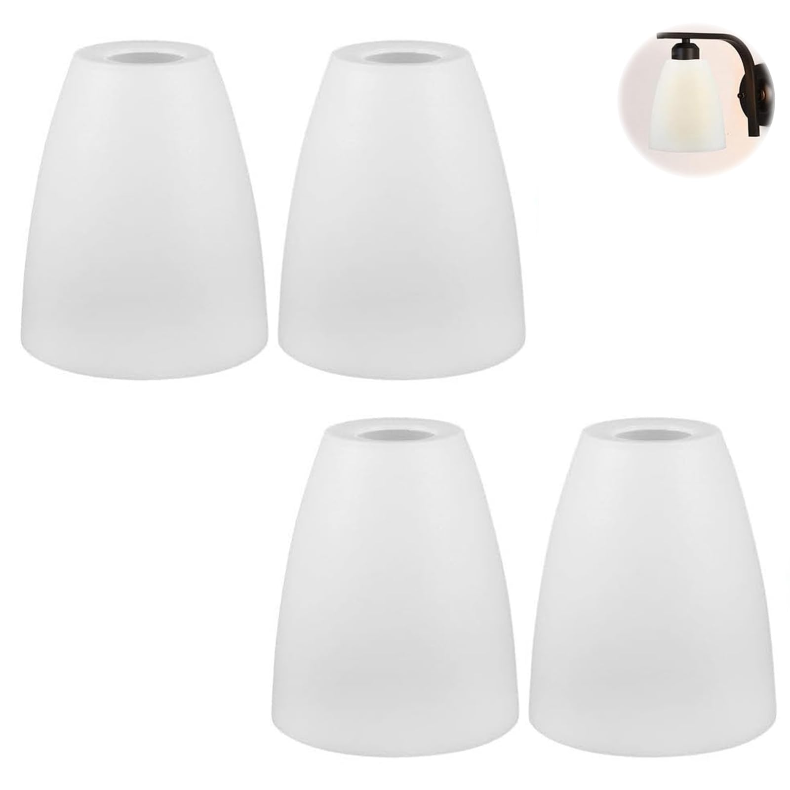Decache 4 Pezzi Paralume Cilindrico in Plastica Bianca a Testa Piana, Stile Rustico Semplice per Lampada da Scrivania (Bianco, 42mm)