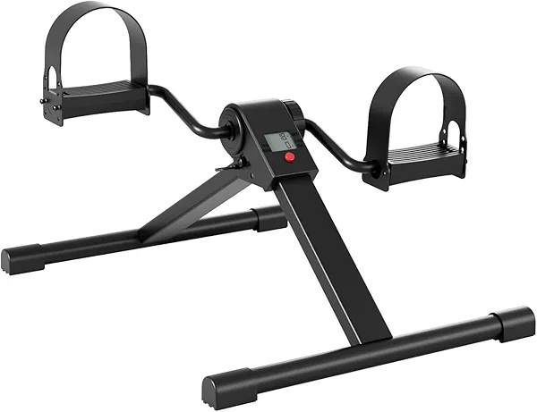 Pedal Exerciser Under Desk Bike, Mini Exercise Bike for Arm & Leg Workout, Portable Under Desk Cycle with Adjustable Resistance, Foot Exercise Machine with LCD Monitor & Calorie Tracker