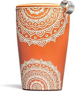 Tea Forte Kati Cup Ceramic Tea Infuser Cup with Infuser Basket and Lid