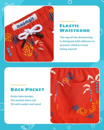 Image of maamgic Boys Swim Trunks with Compression Liner Toddler Stretch Swim Shorts